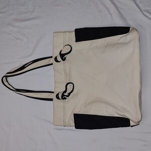Joe Boxer Large Cream Black Canvas Tote